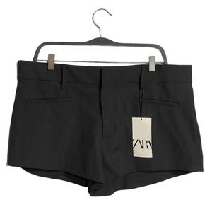 zara black tailored shorts